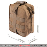 Lancer Tactical Admin Pouch MOLLE Tactical Airsoft Pouch Tan Dimensions