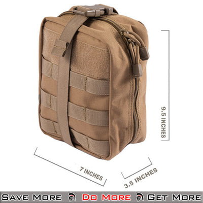 Lancer Tactical Admin Pouch MOLLE Tactical Airsoft Pouch Tan Dimensions