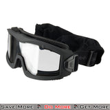 Lancer Tactical Airsoft Safety Goggles - Eye Protection Black Clear Angle