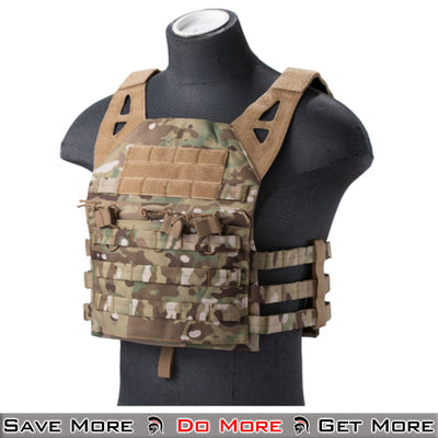 Lancer Tactical MOLLE Airsoft Vest Plate Carrier Camo Front Angle