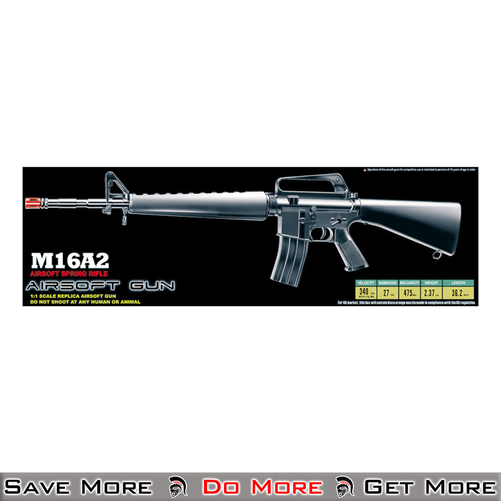 Wellfire M16A2 Spring Rifle Spring Powered Airsoft Gun - ModernAirsoft
