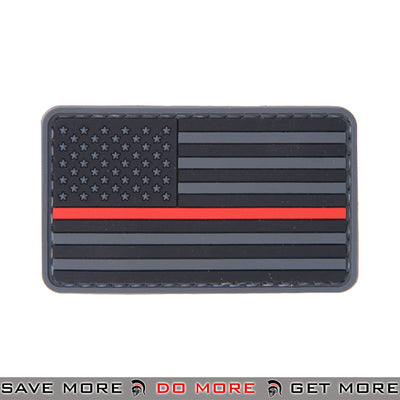 Lancer Tactical Velcro Morale Patch AC-110R - US Flag, Thin Red Line Patch- ModernAirsoft.com
