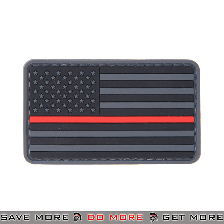 Lancer Tactical Velcro Morale Patch AC-110R - US Flag, Thin Red Line Patch- ModernAirsoft.com