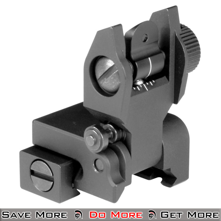 Aim Sports Rear Flip Sight for Airsoft Training Weapons Side Angle