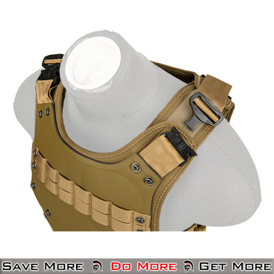 AMA Tactical Mag Strap Body Armor Airsoft Plate Carrier Tan Closup