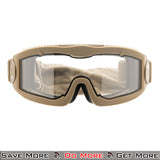 Lancer Tactical Airsoft Safety Goggles - Eye Protection Tan Clear Front