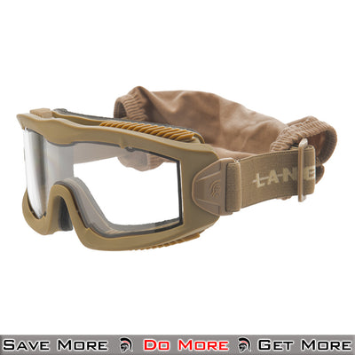 Lancer Tactical Airsoft Safety Goggles - Eye Protection Tan Clear Angle