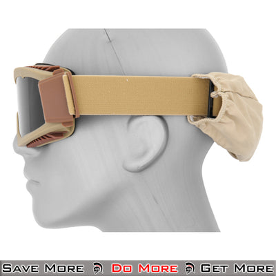 Lancer Tactical Airsoft Safety Goggles - Eye Protection Tan Side on Model
