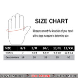 Condor Shooter Glove Tan / Black, L Size Chart