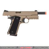 Double Bell M1911 GBB Airsoft Gas Powered Pistol - Tan Slide Back