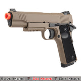 Double Bell M1911 GBB Airsoft Gas Powered Pistol - Tan Angle Left
