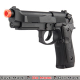 Double Bell M92 GBB Airsoft Gas Powered Pistol Black at An Angle