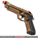 Double Bell M92 GBB Airsoft Gas Powered Pistol Gold at an Angle Left Up
