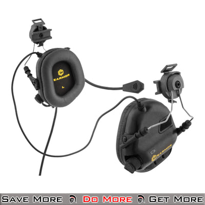 Earmor M32H Headset Black for Airsoft Tactical Helmet Back