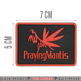 G-Force Praying Mantis PVC Morale Patch - Red / Black Dimensions