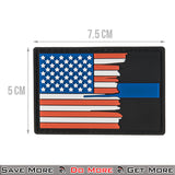 G-Force US Flag Thin Blue Line PVC Morale Patch Dimensions