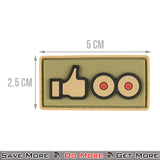 G-Force Thumbs Up Like Small PVC Morale Patch - Tan Dimensions