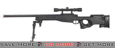 AGM Black Bolt Action Sniper Rifle w/ Scope & Bi-pod Bolt Action Sniper Rifle- ModernAirsoft.com