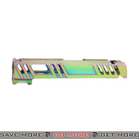 LA Capa Customs 4.1 "Conqueror" Aluminum Slide Part Upgrade For Airsoft GBB Pistols - Green Rainbow
