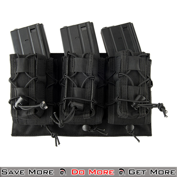 Lancer Tactical Triple MOLLE Mag Airsoft Pouches Black Front