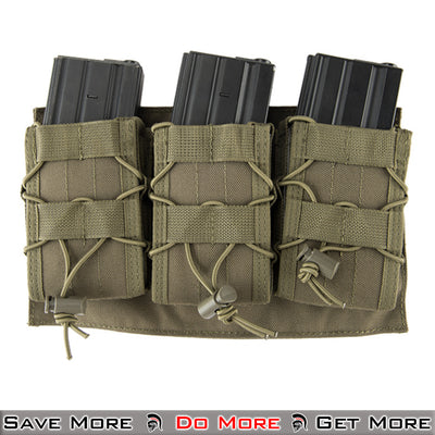 Lancer Tactical Nylon Triple MOLLE Mag Airsoft Pouches Olive Green Front