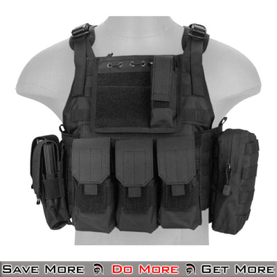 Lancer Tactical Vest Airsoft Tactical Plate Carrier Black Front