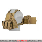Lancer Tactical Vest Airsoft Tactical Plate Carrier Tan Side Angle Partially Taken Apart