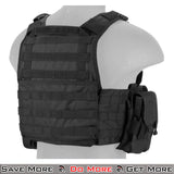 Lancer Tactical Vest Airsoft Tactical Plate Carrier Black Back Angle