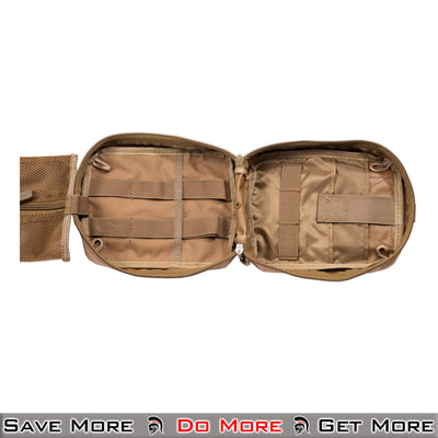 Lancer Tactical Admin Pouch MOLLE Tactical Airsoft Pouch Tan Open