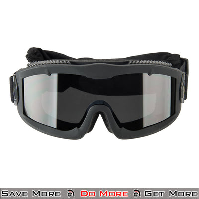 Lancer Tactical Airsoft Safety Goggles - Eye Protection Black Tinted Front