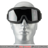 Lancer Tactical Airsoft Safety Goggles - Eye Protection Black Tinted Front on Model