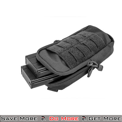 Lancer Tactical Enclosed MOLLE Mag Airsoft Pouches Black Side Angle