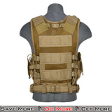 Lancer Tactical Cross Draw Airsoft Vest Plate Carrier Tan Back