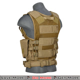 Lancer Tactical Cross Draw Airsoft Vest Plate Carrier Tan Back Angle