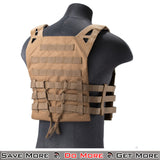 Lancer Tactical MOLLE Airsoft Vest Plate Carrier Tan Back Angle