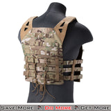 Lancer Tactical MOLLE Airsoft Vest Plate Carrier Camo Back Angle