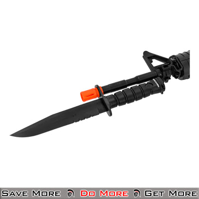 M10 Dummy Bayonet W/ Blade Cover for Airsoft Rifles Black Attached