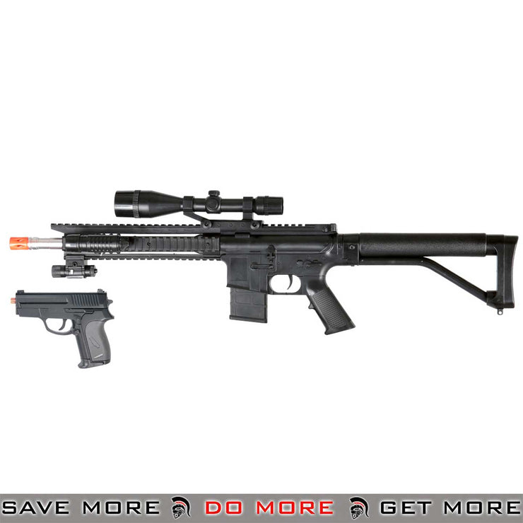 Airsoft Spring Rifle w/ Attachments & P618 Pistol