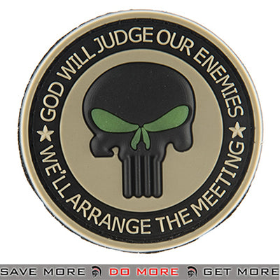 G-Force God Will Judge Airsoft Velcro PVC Morale Patch Glow In The Dark