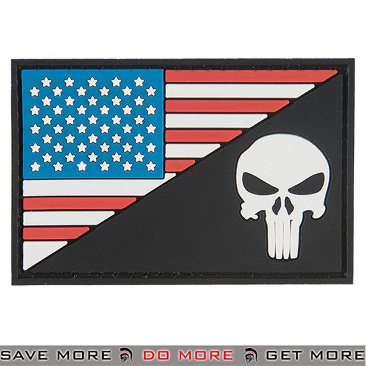 G-Force US Flag With Punisher Airsoft Velcro PVC Morale Patch
