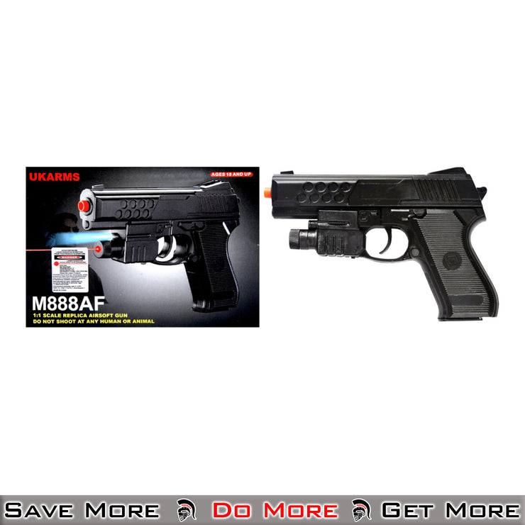 UK Arms Pistol W/ Flashlight & Laser Spring Airsoft Gun