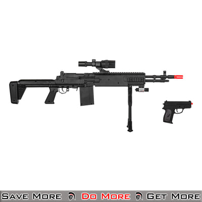 UK Arms Rifle w/ Attachments & Pistol Airsoft Spring Gun Right