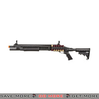 JAG Arms Scattergun SP Railed Airsoft Gas Shotgun Gun w/ Side Saddle - BLK