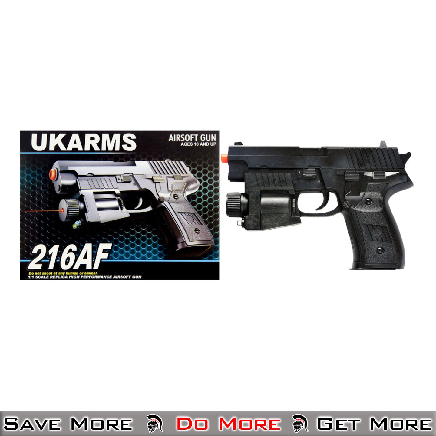 216Af W/ Laser & Strobe (Bk) Spring Powered Airsoft Gun