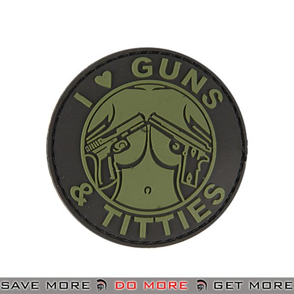 Lancer Tactical Velcro Morale Patch AC-130H - PVC Guns & Titties, Green Patch- ModernAirsoft.com