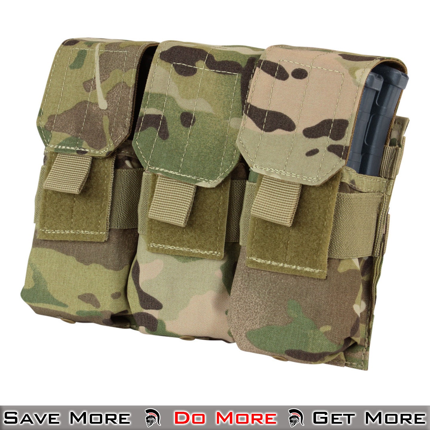 Condor Pouch Multicam MOLLE Triple Mag Airsoft Pouches Front