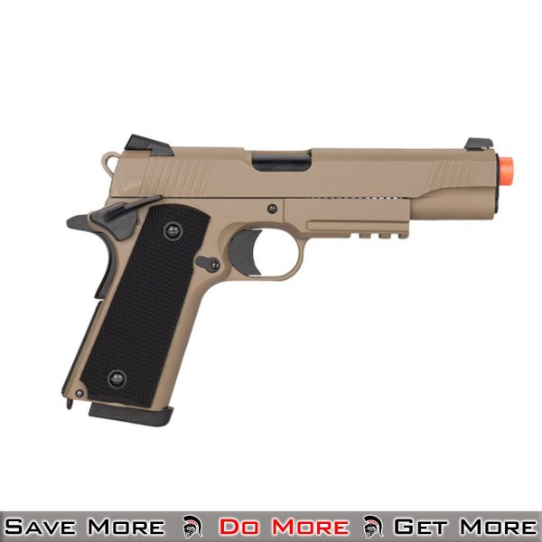 Double Bell M1911 GBB Airsoft Gas Powered Pistol - Tan Right