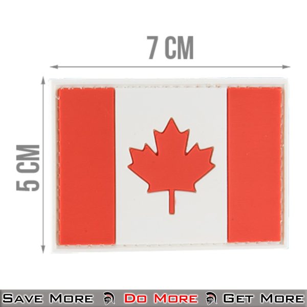 G-Force Canadian Flag PVC Morale Patch Dimensions