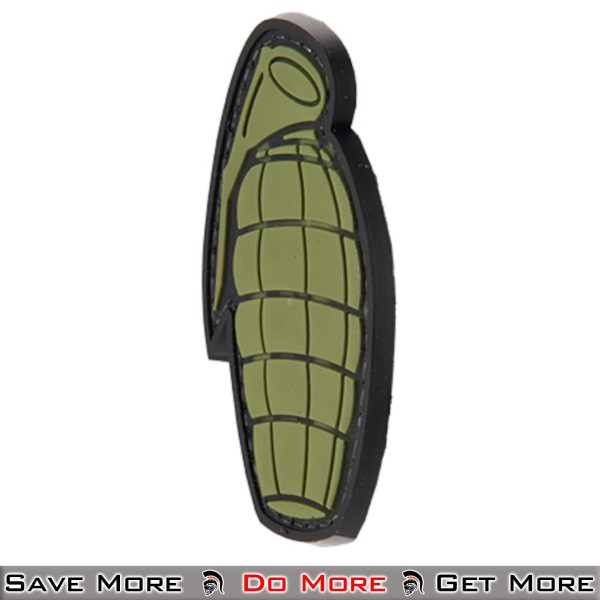 G-Force Grenade PVC Morale Patch - OD Green Side Angle