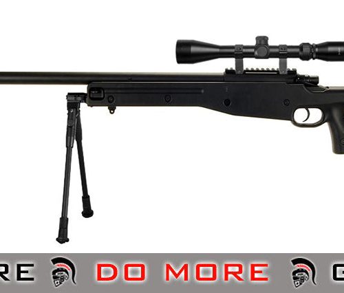 AGM Black Bolt Action Sniper Rifle w/ Scope & Bi-pod Bolt Action Sniper Rifle- ModernAirsoft.com